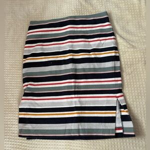 LOFT Multicolor Striped Pencil Skirt
